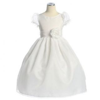 Sweet Kids Girls White Organza Puff Sleeve Communion Dress 3T Sweet Kids Clothing