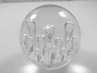 Murano Design Mouth Blown Glass Art Iceberg Bubble Ball Handmade Art Glass Paperweight Pw 346   Sports Fan Paper Weights