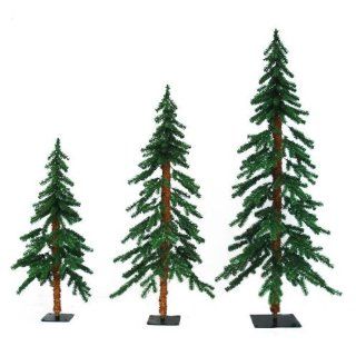 3 ft., 4 ft., 5 ft. Artificial Christmas Tree Set   Classic PVC Tips   Timberline Alpine   Pre Lit with Clear Mini Lights   Barcana 71 205 345 01   3 Pack  