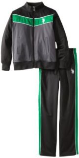 U.S. Polo Assn. Boys 8 20 Two Piece Track Jacket and Pant, Engine Red, 8/10 Clothing