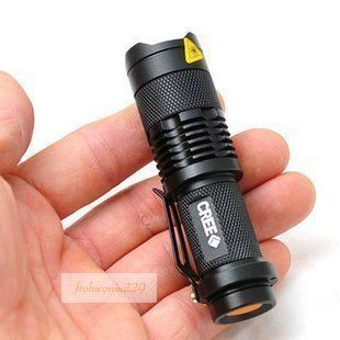 CREE Q5 MINI 3W Mini 350LM LED Flashlight Torch Adjustable Focus Zoom Light Lamp  Landscape Torch Lights  Patio, Lawn & Garden
