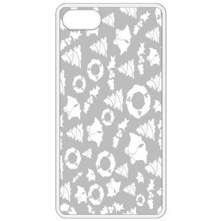 Grey Christmas Backround Image White Apple Iphone 5 Cell Phone Case   Cover Cell Phones & Accessories