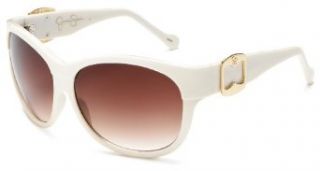 Jessica Simpson Women's J386 Oversized Sunglasses,Cream Frame/Gradient Brown Lens,one size Clothing