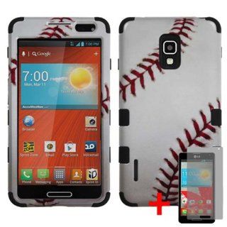 LG OPTIMUS F7 US780 BASEBALL SPORT HYBRID RIB CAGE COVER HARD GEL CASE + SCREEN PROTECTOR from [ACCESSORY ARENA] Cell Phones & Accessories