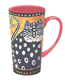 Laurel Burch Polka Dots Cats Tall Latte Mug Kitchen & Dining