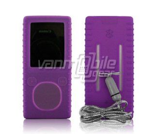 VMG Purple Premium Ribbed Soft Silicone Rubber Gel Skin Case w/ Detachable La Cell Phones & Accessories