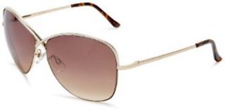 Jessica Simpson Women's J423 Metal Sunglasses,Gold Frame/Gradient Brown Lens,one size Clothing