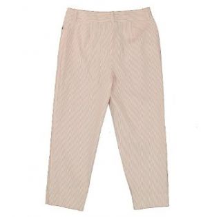 Jones New York Striped Stretch Capri Pants Pink/White 6 Clothing