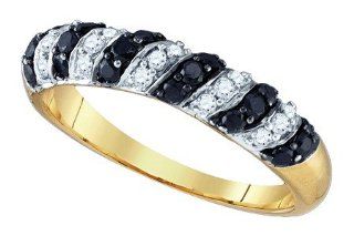 0.51 Carat Black & White Round Diamond Ring Wedding Band TheJewelryMaster Jewelry