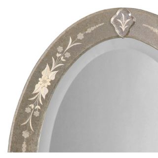 Uttermost Donna Antique Oval Mirror with Etched Beveled Frame