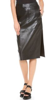 Helmut Lang High Waisted Leather Skirt