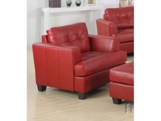 Contemporary Red Bonded Leather Chair by Acme Furniture