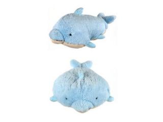 My Plush Pillow Pet Large 18" Square Squeaky Dolphin Plush Pillow