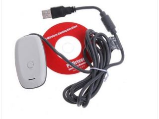 White Slim USB Xbox 360 Wireless Gaming Receiver Adapter For Windows PC Laptop