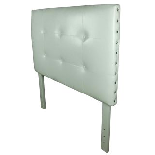 Classic White Faux Leather Twin Headboard (WhiteMaterial Faux leather, wood, metal Dimensions 44.5 inches high x 41.25 inches wide x 3.5 inches deep  Faux leather, wood, metal Dimensions 44.5 inches high x 41.25 inches wide x 3.5 inches deep )
