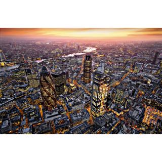 Ideal Decor London Aerial View Wall Mural (SmallSubject LandscapesImage dimensions 69 inches x 45 inchesOutside dimensions 69 inches x 45 inches )