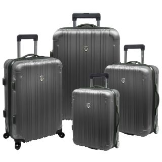 Travelers Choice New Luxembourg 4 piece Hardside Spinner Luggage Set (Blue, titaniumMaterials ABS hardsideUpright dimensions 29 inches high x 20 inches wide x 12 inches deepWeight 10.2 poundsUpright dimensions 25 inches high x 17 inches wide x 11 inch
