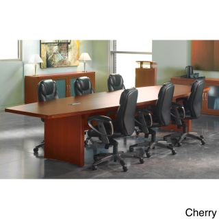 Mayline Aberdeen 10 foot Boat shaped Conference Table (CherryShape Boat shaped 1.625 inch thick work surface Surfaces feature hollow core construction Boat shaped tables standard with two grommets Boat shaped tables accept power module for power and data