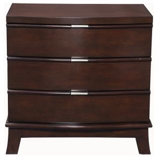 Furniture Of America Cerali Three drawer Brown Cherry Wood Night Stand (Solid wood, veneerFinish Brown cherry/li Three (3) drawersBrushed nickel handle accentsMetal glides along the centerStylish flared legs along the front for great supportDimension 2