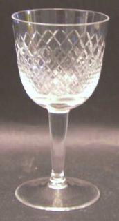 Unknown Crystal Unk539 Wine Glass   Criss Cross & Cross Hatch Cut Bowl