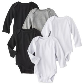 Circo Newborn 5 Pack Long sleeve Bodysuit   White/Grey/Black 24 M