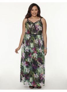 Lane Bryant Plus Size chiffon maxi dress     Womens Size 24, Floral