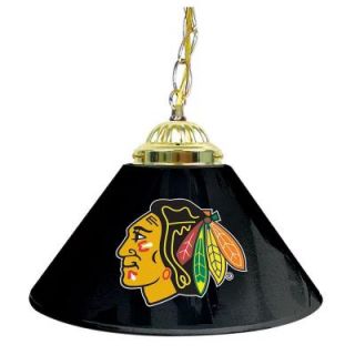 Trademark Global NHL Chicago Blackhawks 14 in. Single Shade Hanging Lamp NHL1200 CBH