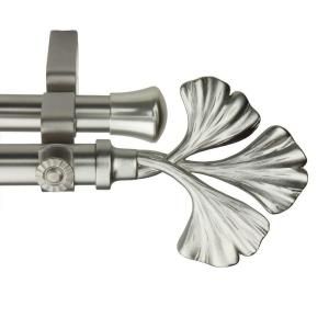 Rod Desyne 28 in.   48 in. Satin Nickel Double Telescoping Curtain Rod with Fortune Finial 4772 285