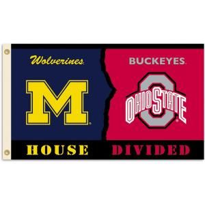 BSI Products NCAA 3 ft. x 5 ft. Michigan/Ohio State Rivalry House Divided Flag 95553