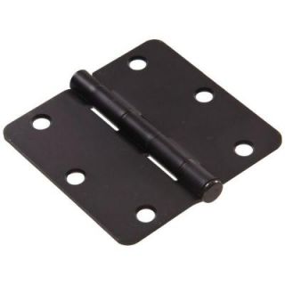 The Hillman Group 3 1/2 in. Oil Rubbed Bronze Residential Door Hinge with 1/4 in. Round Corner (9 Pack) 852785