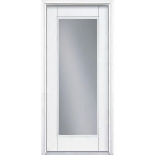 Masonite Full Lite Primed Smooth Fiberglass Entry Door with Brickmold 04265