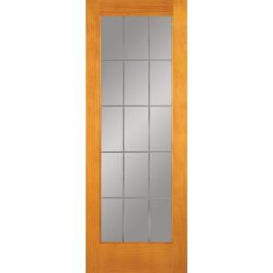 Feather River Doors 15 Lite Illusions Woodgrain 1 Lite Unfinished Pine Interior Door Slab EN15012668G605