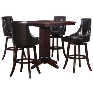 HomeSullivan Imperia 29 in. 5 Piece Brown Counter Height Dining Set 402479 42[5PC]29BRS