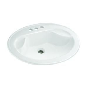 Glacier Bay Drop In Bathroom Sink in White 13 0066 4W