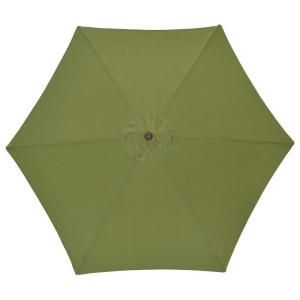 Hampton Bay 9 ft. Wood Patio Umbrella in Green 9939 01297902