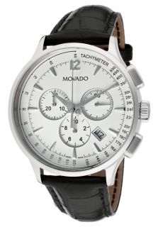 Movado 606575  Watches,Mens Circa Chronograph White Dial Black Genuine Crocodile Grained Leather, Chronograph Movado Quartz Watches