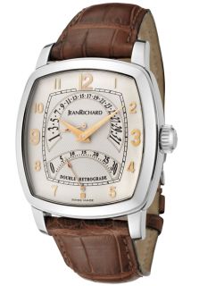 Jean Richard 23116 11 10A AAED  Watches,Mens TV Screen Automatic Ivory Dial Brown Alligator, Luxury Jean Richard Automatic Watches