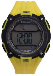 Dunlop DUN 137 G10  Watches,Mens Digital with Yellow Rubber Strap, Casual Dunlop Quartz Watches