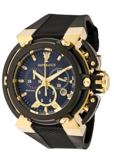 Imperious IMP1040  Watches,Mens X Wing Chrono Black Carbon Fiber Dial Black IP & 18k Gold Plated Case Black Polyurethane, Chronograph Imperious Quartz Watches