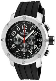 TW Steel TW120  Watches,Mens Grandeur Tech Chronograph Black Dial Black Rubber, Chronograph TW Steel Quartz Watches