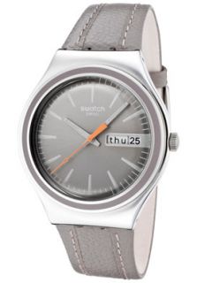 Swatch YGS745  Watches,Irony Grey Dial Grey Leatherette, Casual Swatch Quartz Watches