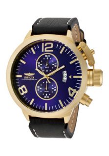Invicta 10237  Watches,Mens Corduba Chronograph Blue Dial Black Genuine Calf Leather, Chronograph Invicta Quartz Watches