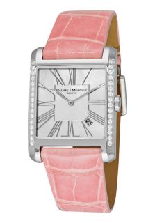 Baume & Mercier 8743  Watches,Womens Hampton Square Diamond Bezel Pink Leather, Luxury Baume & Mercier Quartz Watches