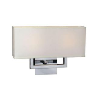 PLC Lighting 2 Light Polished Chrome Sconce with Off White Fabric Shade CLI HD18196PC