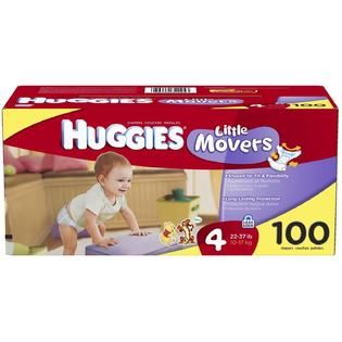 Huggies  Little Movers Diapers, Size 4 (22 37 lb), Disney, 100 diapers