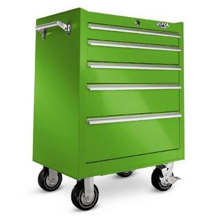 Viper Tool Storage  26 5 Drawer 18G Steel Rolling Cabinet, Lime Green