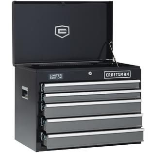 Craftsman  26 Wide 5 Drawer Heavy Duty Ball Bearing Top Chest   Black