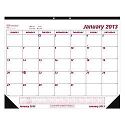 Brownline Monthly Desk Pad Calendar 22 x 17  January December 2013