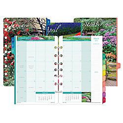 Day Timer 90percent Recycled Garden Path Planner Refill 5 12 x 8 12  2 Pages Per Month January December 2013