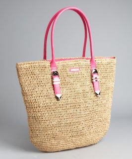 Rebecca Minkoff Neon Pink Patent Leather Handle Straw 'boyfriend' Tote Bag (319183701)